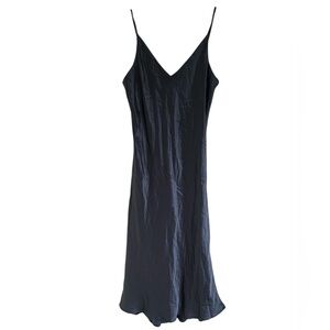 Noiri Blue 100% Silk Slip Dress NWT Large